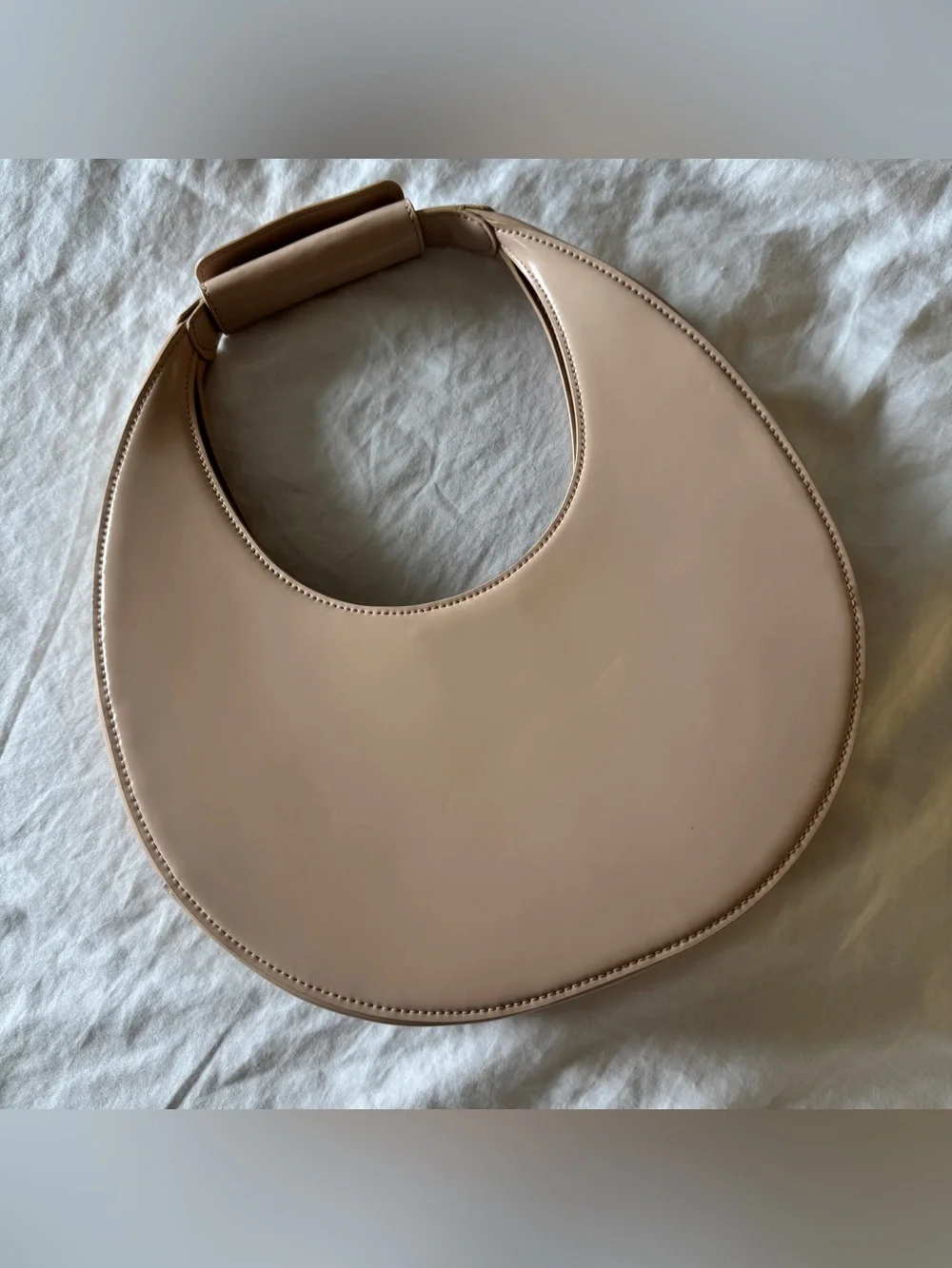 Staud Moon Bag Beige Leather